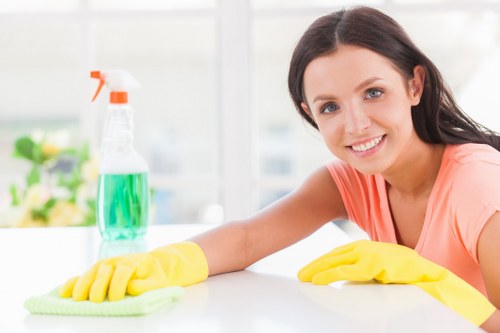 Office cleaning in NW10 with a professional workspace and tidy desks