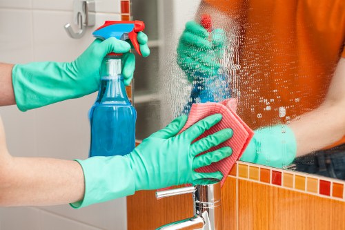 Local carpet cleaning service preparing carpet for drying in NW10