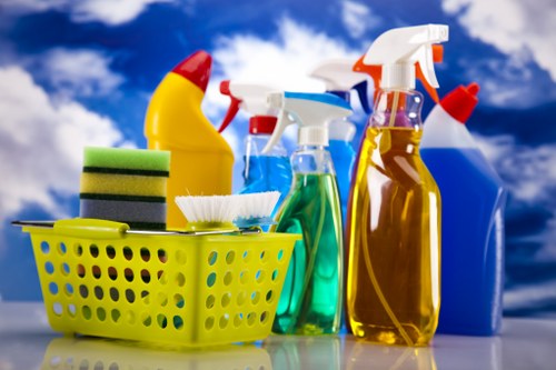 Trained NW10 cleaning staff following safe cleaning procedures