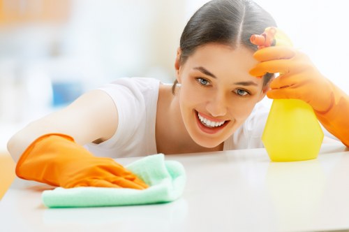 Professional cleaners in NW10 servicing a modern home interior