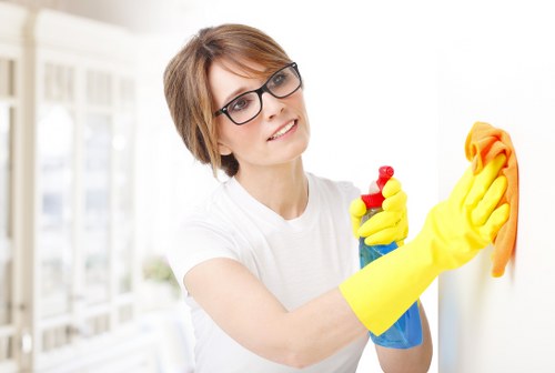 Local commercial cleaner working around office access and building entry in NW10