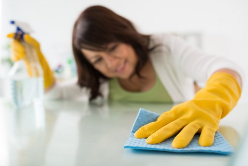 Bathroom move-in cleaning in an NW10 flat with careful detail work