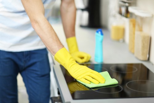 Professional office cleaning in NW10 showing clean meeting and reception spaces