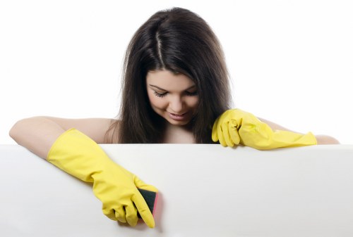 Kitchen surfaces being cleaned during deep cleaning in NW10